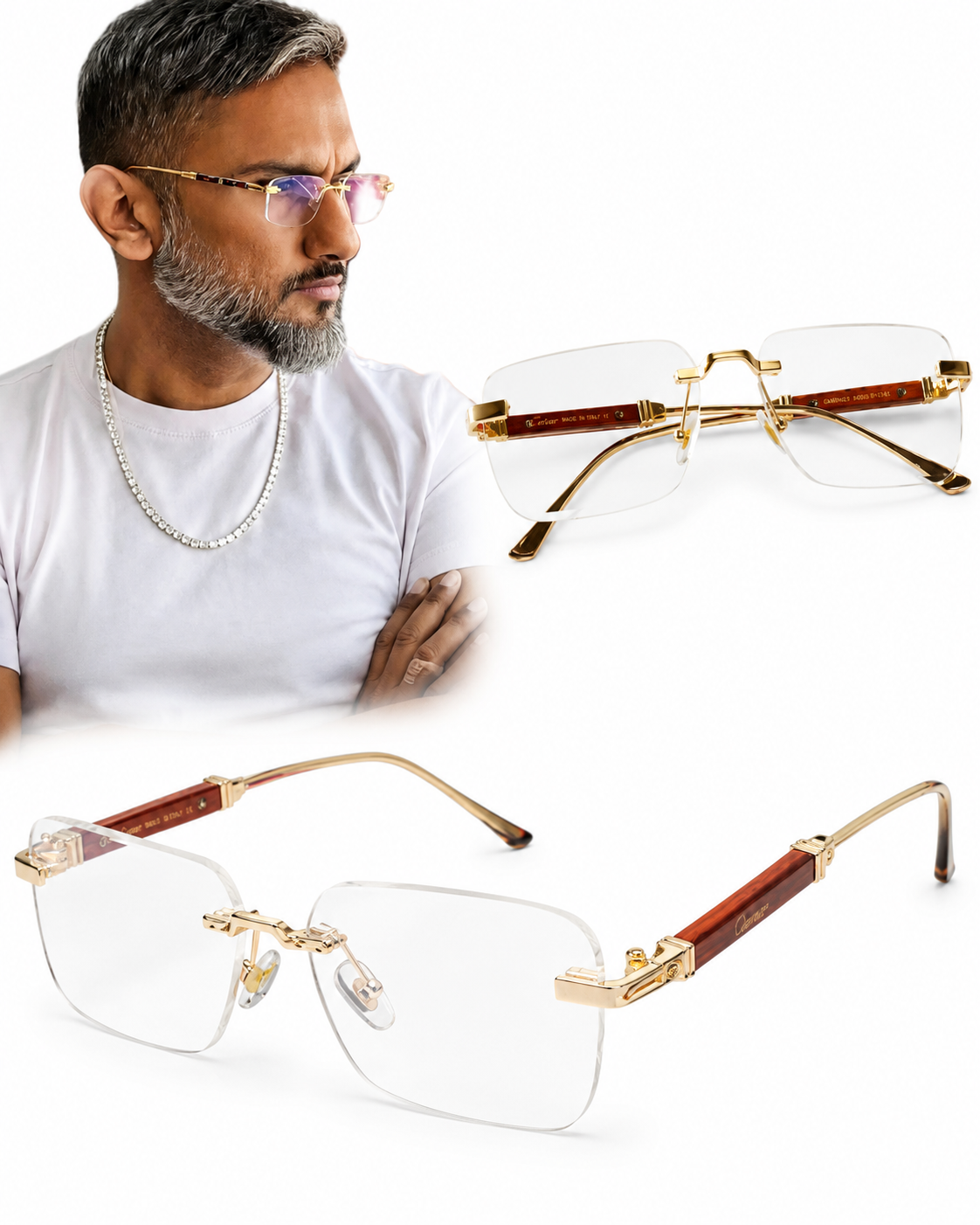 SV-2212  Transparent Rimless Luxury Sunglasses