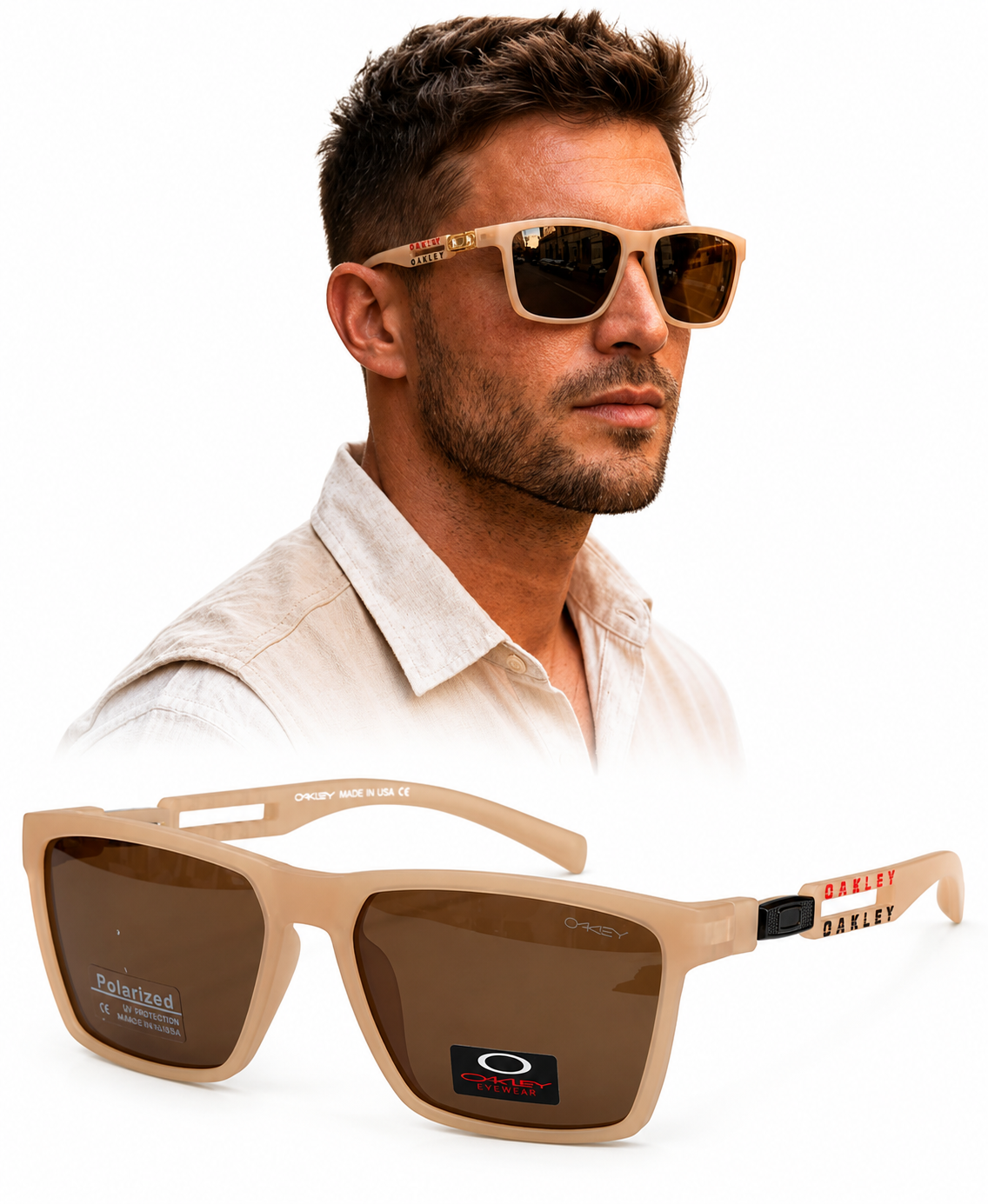 SV-2122 Desert Sand Polarized Square Sunglasses