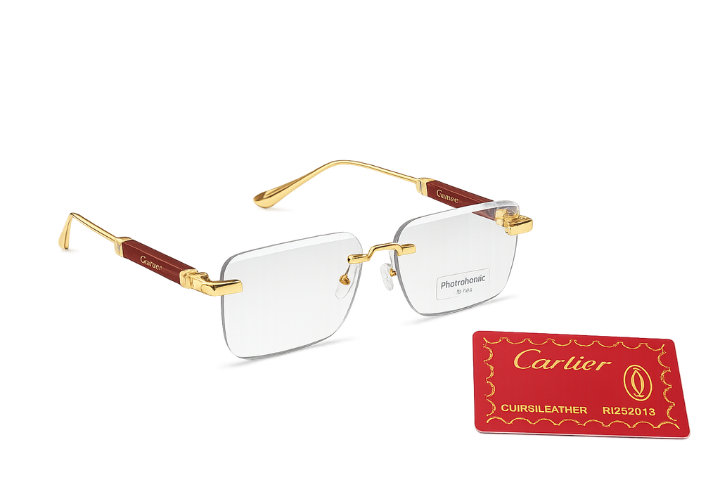 SS-V2766 Royal Gold Rimless Photochromic Eyeglasses