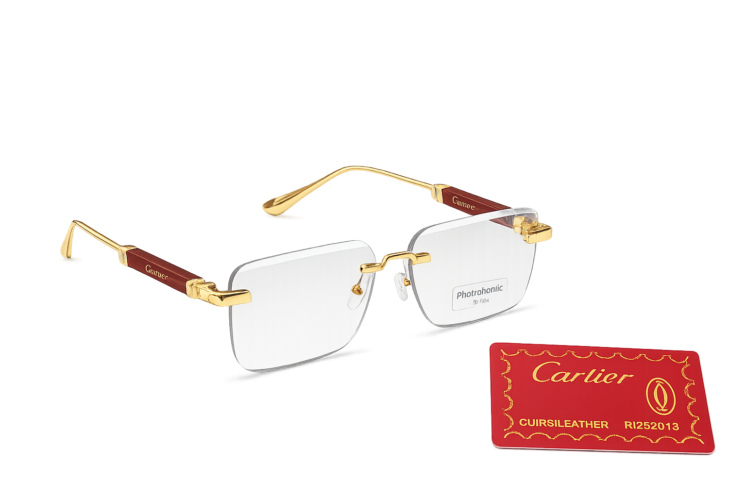 SS-V2766 Royal Gold Rimless Photochromic Eyeglasses