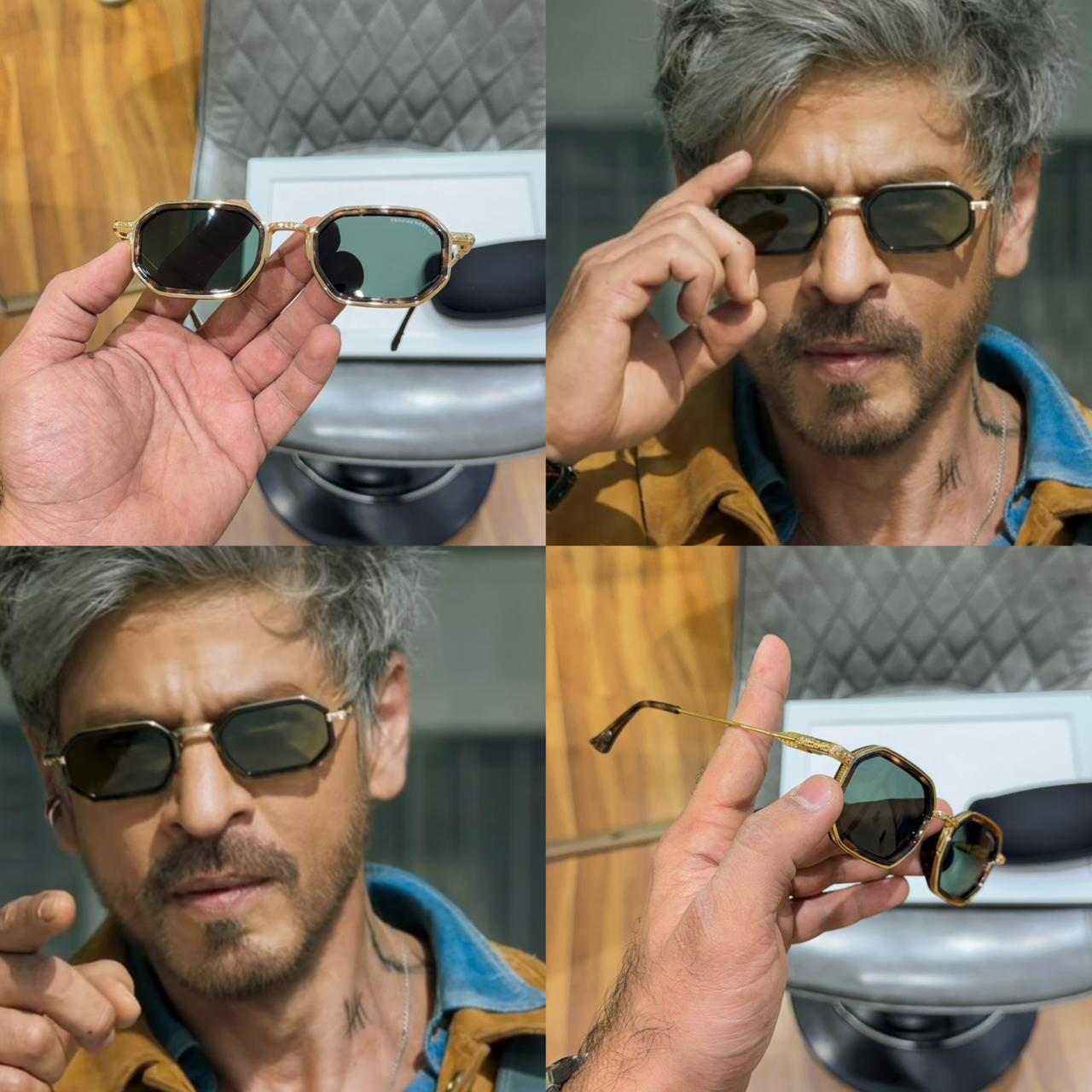 SRK Amber Edge Geometric Sunglasses