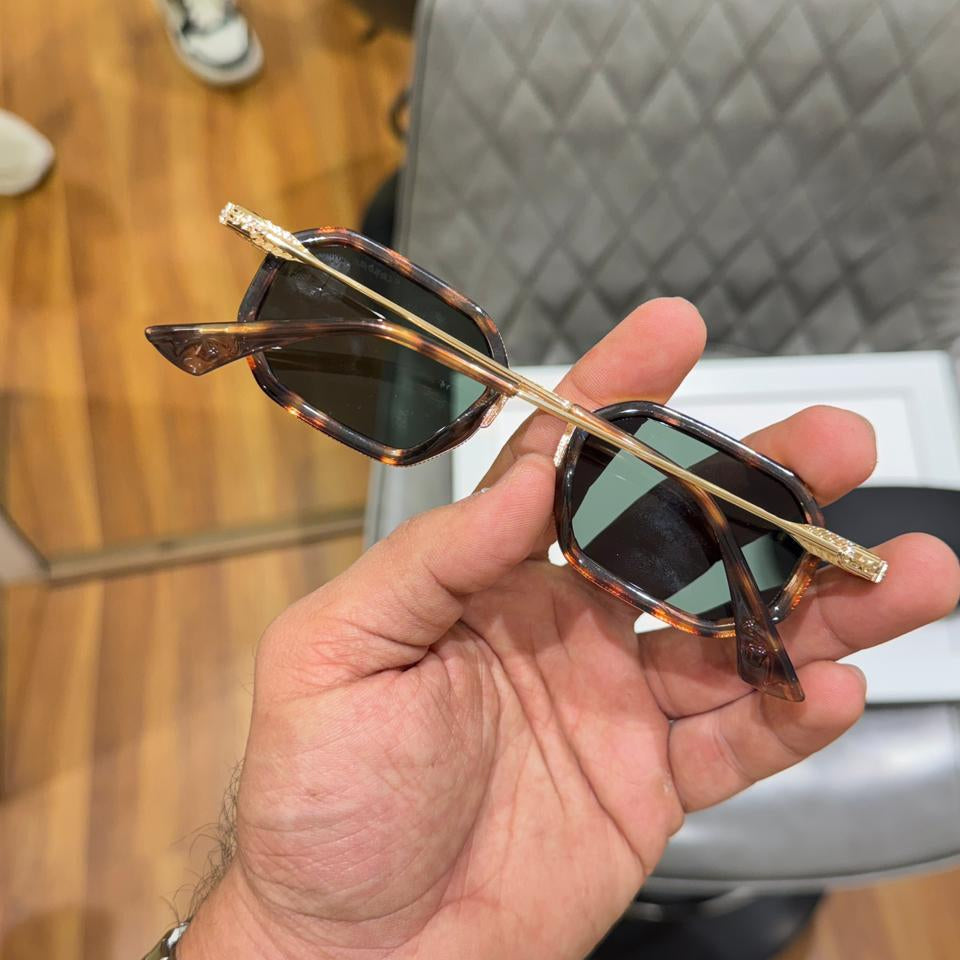 SRK Amber Edge Geometric Sunglasses