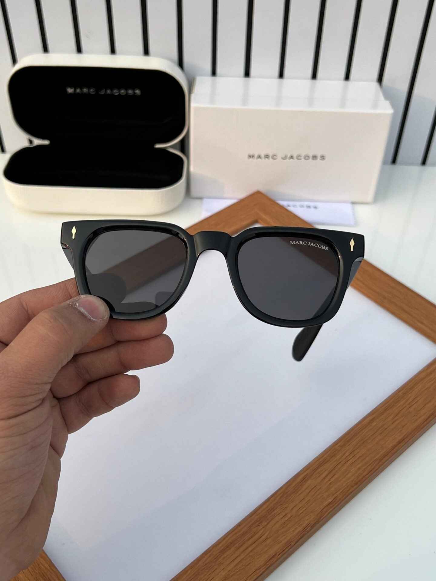 MJ Classic Black Square Sunglasses