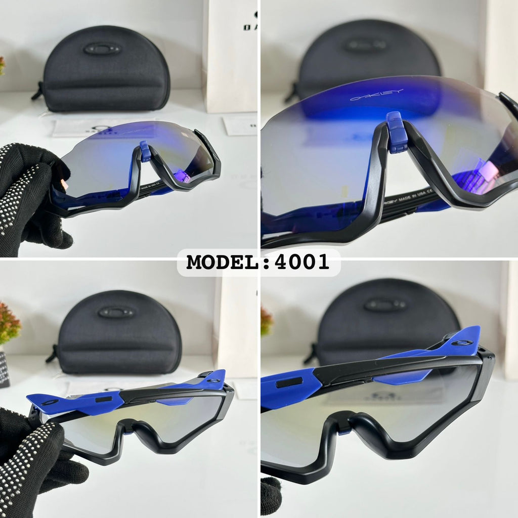 Oak Shield Sport Black With Blue Lens  – Model 4001