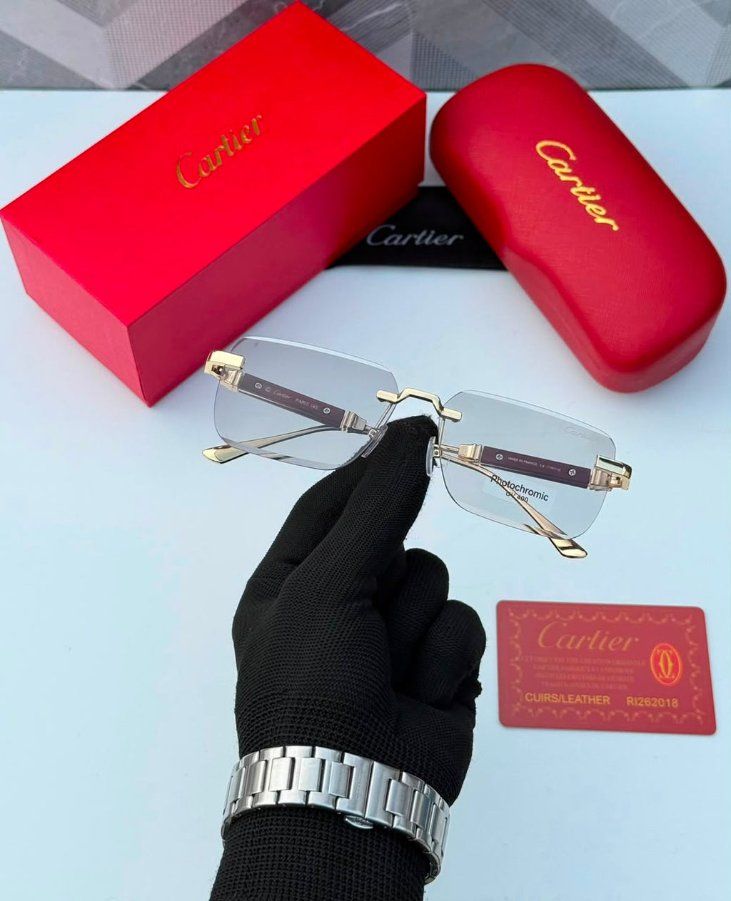 SS-V2766 Royal Gold Rimless Photochromic Eyeglasses