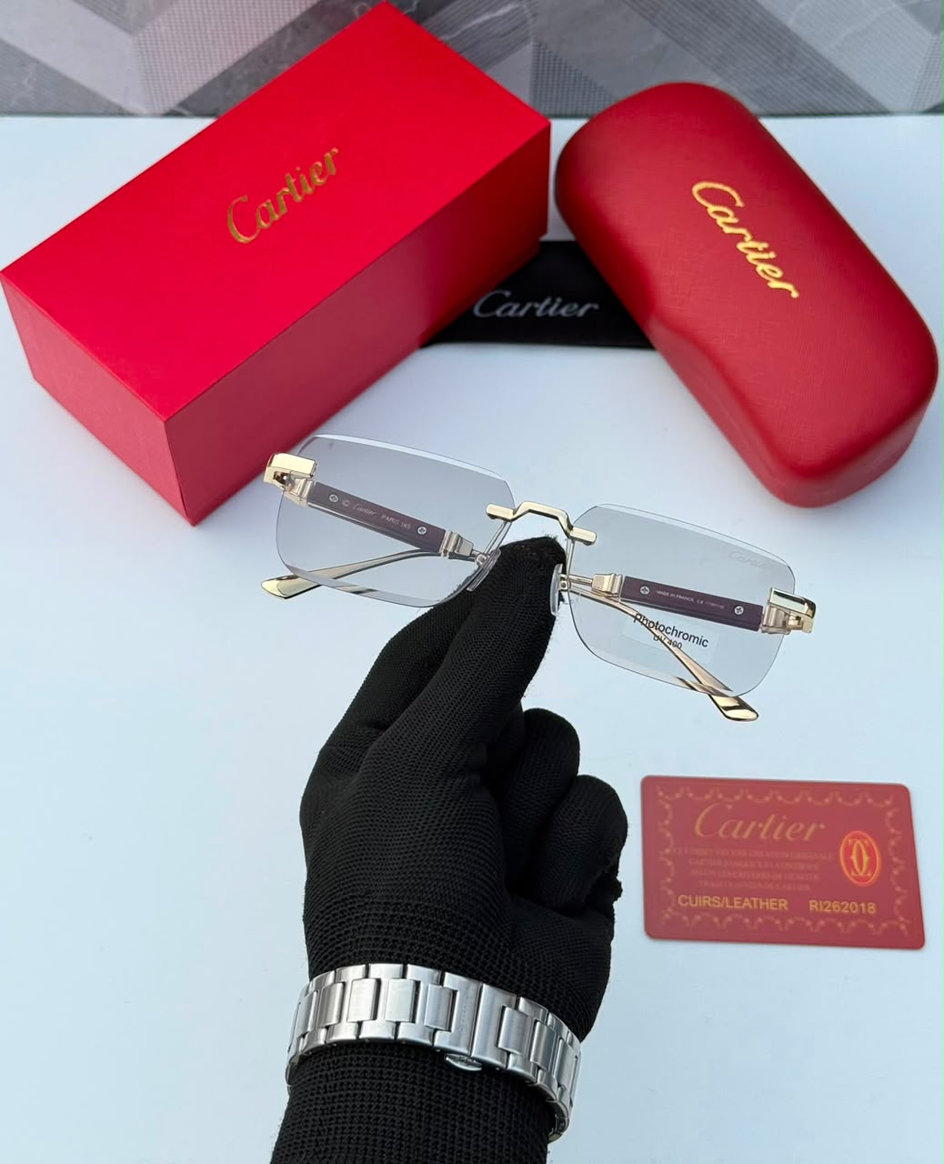 SS-V2766 Royal Gold Rimless Photochromic Eyeglasses